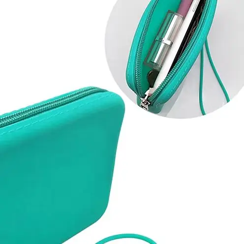 Square Silicone Cosmetic Storage Bag Travel Makeup Brush Holder Portable Digital Storage Bag Waterproof Case