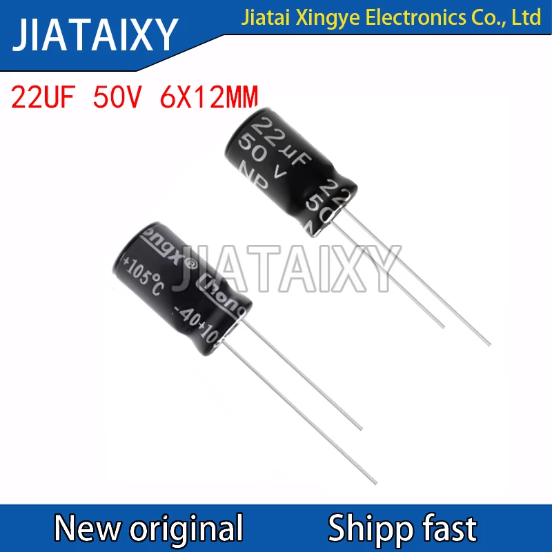 

10Pcs/Lot NP non-polar 50V22UF new plug-in electrolytic capacitor 22UF 50V 6X12MM 105 degree high temperature resistance