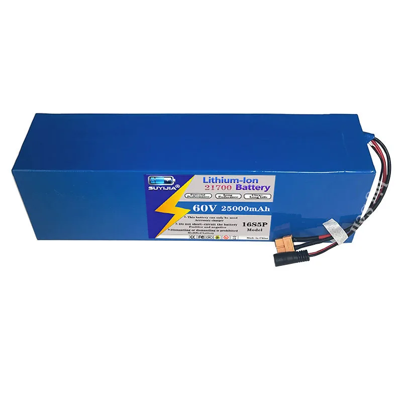 2026 New 60V 25Ah Lithium Battery with 30A BMS - 16S5P 21700 Cell 100W-1500W Output - Suitable for Electric Two Wheelers
