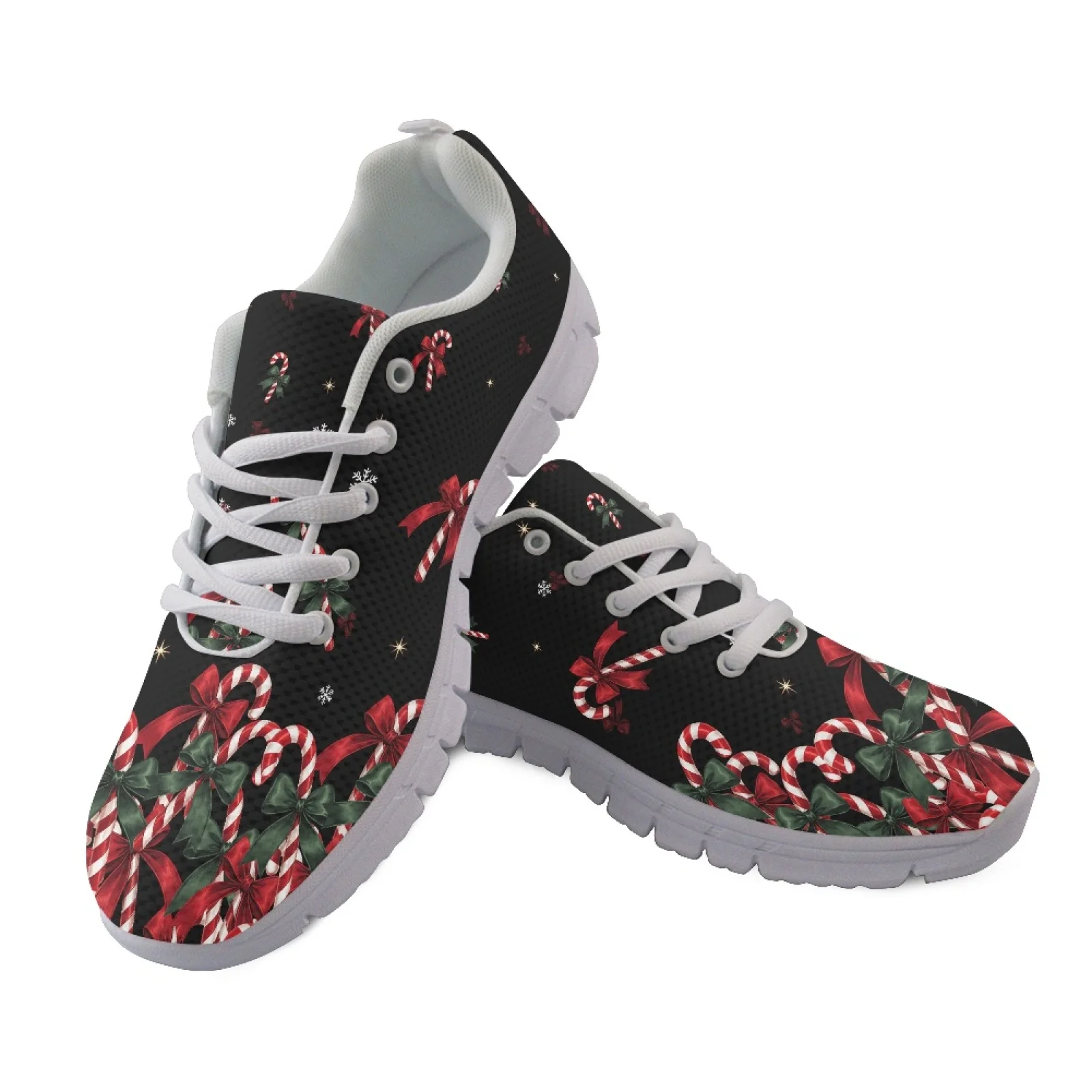 Coloranimal Christmas Breathable Athletic Shoes for Women Featuring Mesh EVA Sole, Trendy Lace up Sneakers for Running Walking