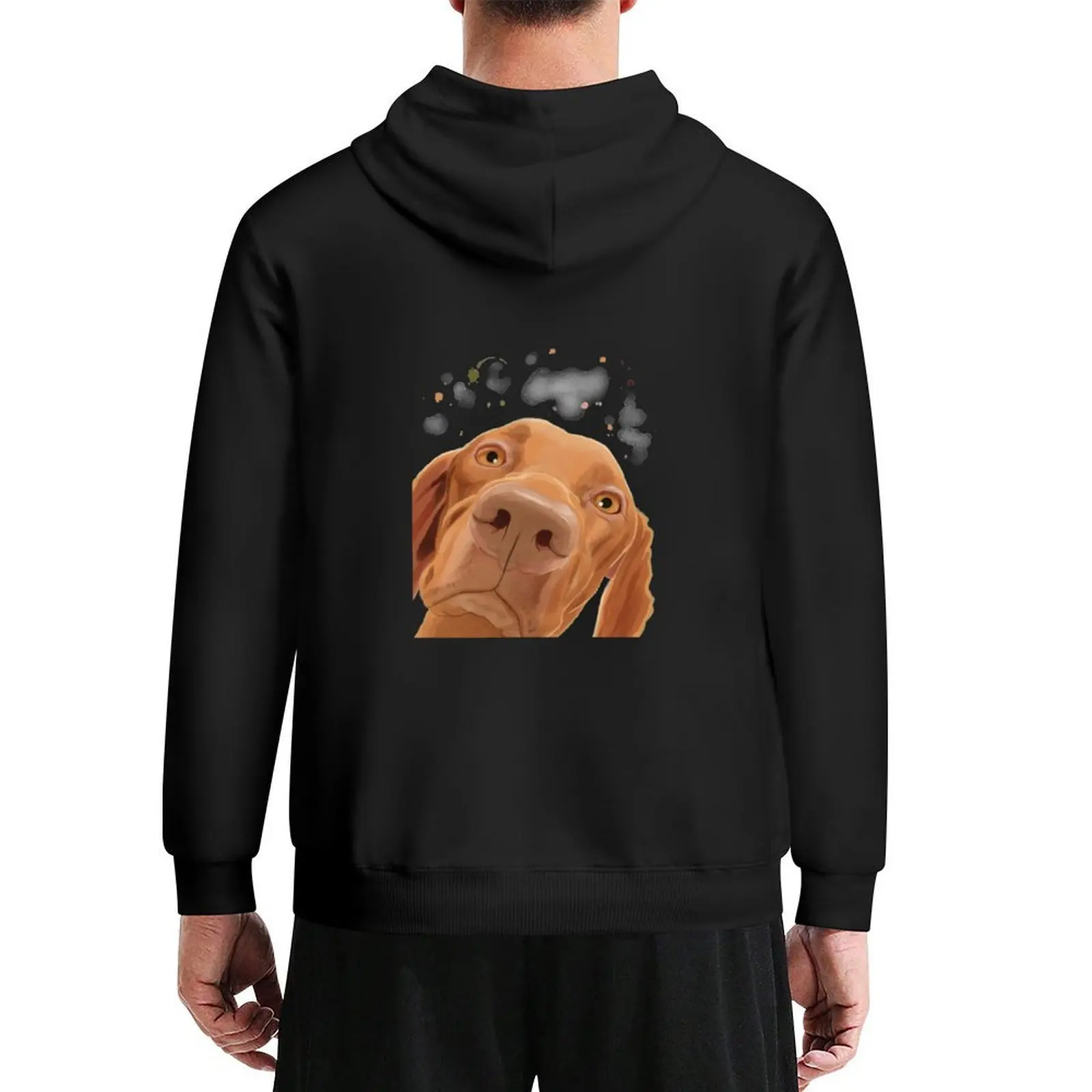 

Curious Hungarian Vizsla Dog Hoodie men's sweat-shirt men's clothing graphic t shirts men fashion men hoodie oversize