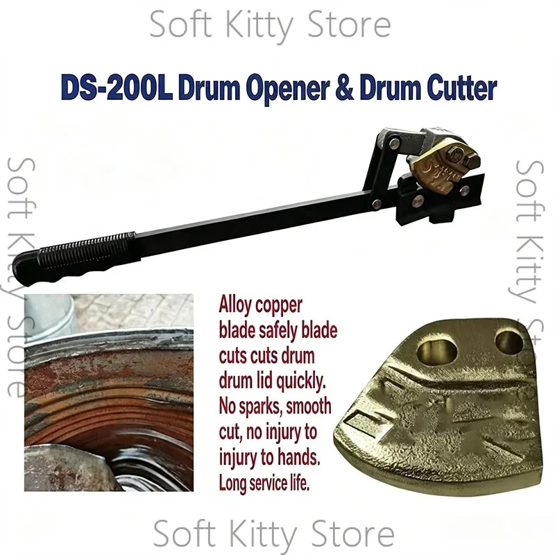 200L Industrial Oil Drum Lid Cutter Explosion Free Spark Alloy Copper Blade Manual Iron Barrel Opening Wrench Tool