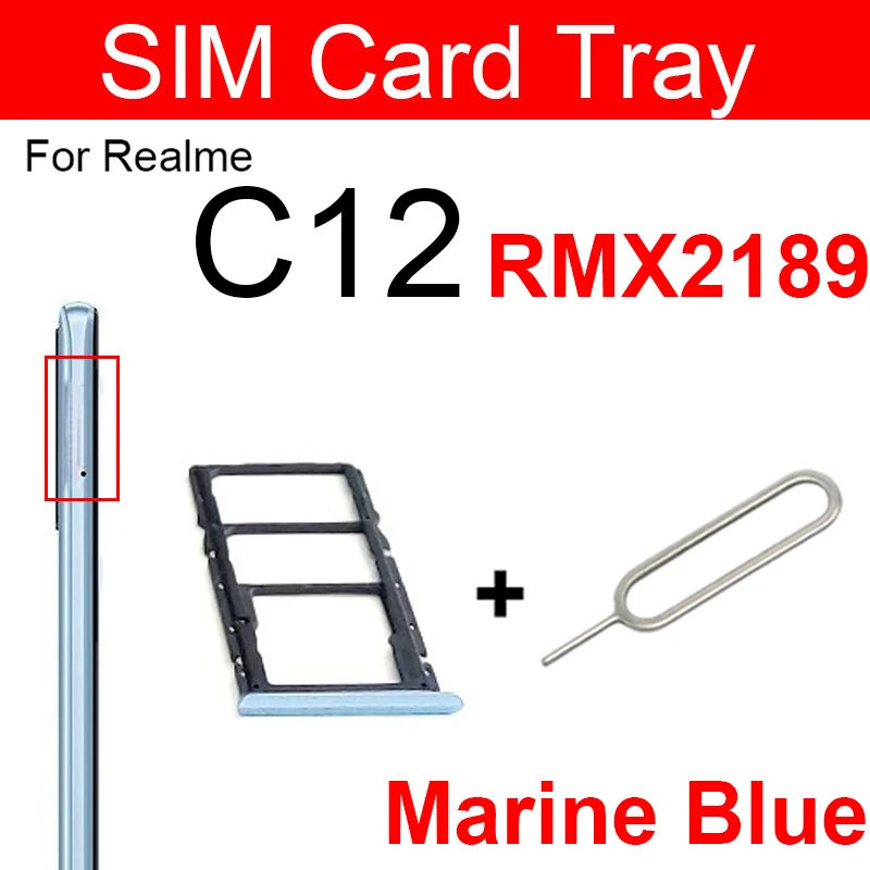 SIM Card Tray For Oppo Realme C11 (2021) C12 C15 C17 Dual Sim Card Tray  Card Reader Holder Slot Replacement Parts