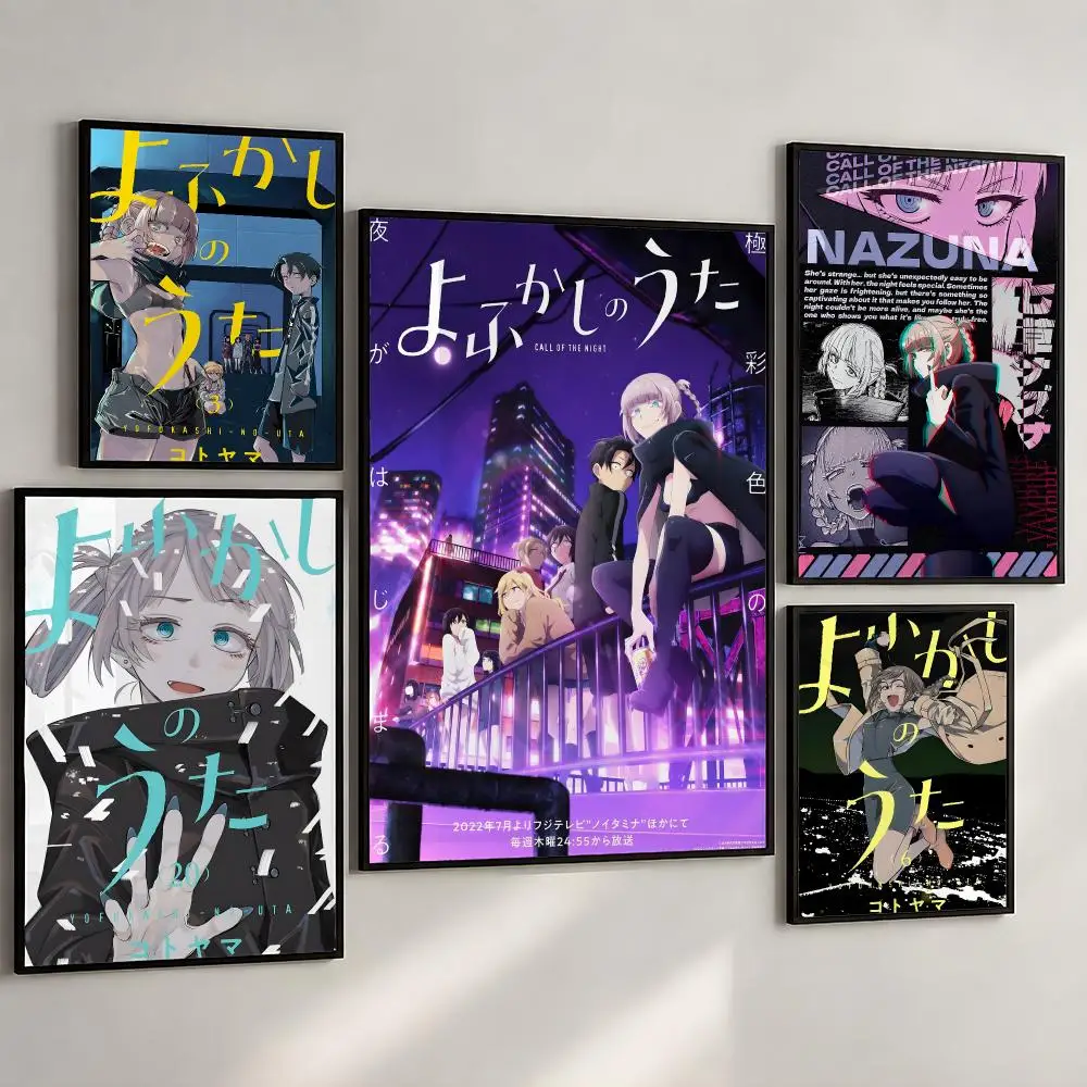 Anime Call Of The Night Nazuna Romance Poster PP Wall Art Print Removable Water-Resistant Home Decor for Bedroom Apartment Gift