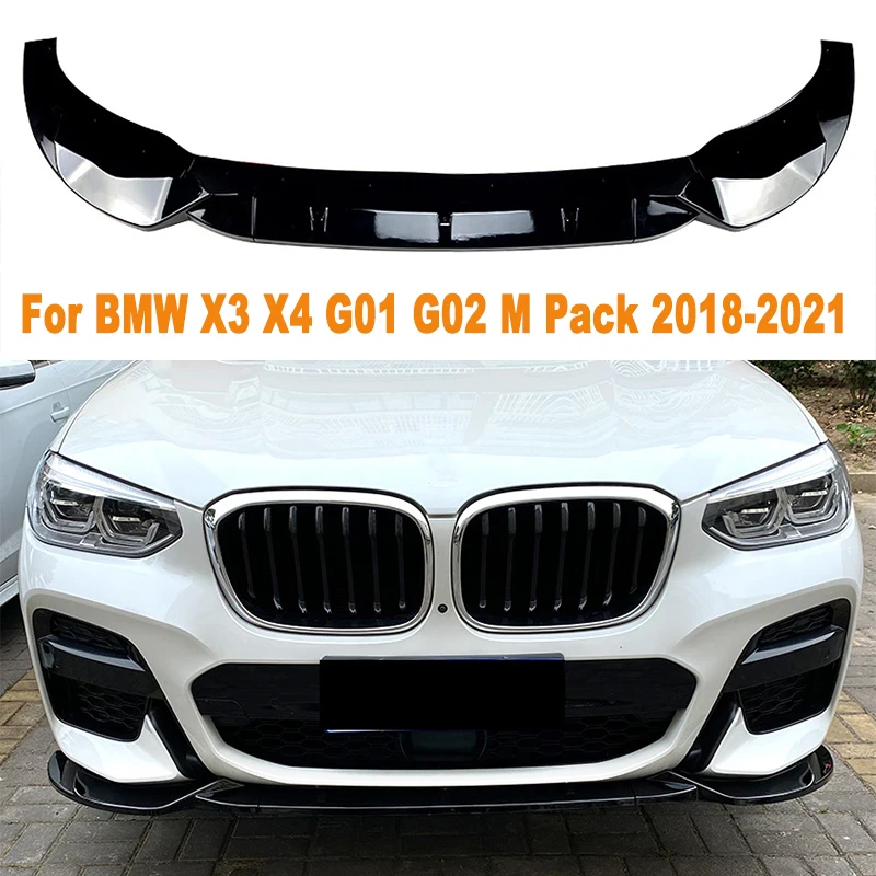 

For BMW X3 X4 G01 G02 M Pack 2018-2021 Car Front Bumper Lip Splitter Diffuser Body Kits Spoiler Bumper Guard Protector Accessory