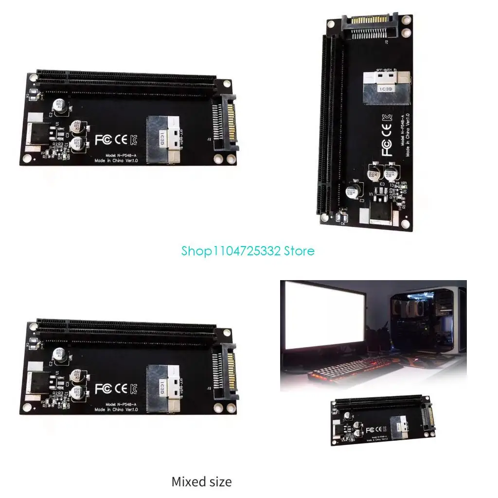

P5EA SFF-8654 8i to PCIe Interfaces Convert Card Adapter Computer Accessory