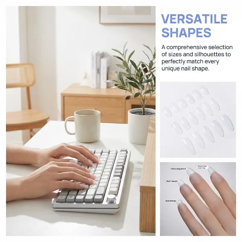 Press On 100Pcs False Nail Tips No Polish Required Easy Extension Beginner Friendly DIY Home Wedding Parties
