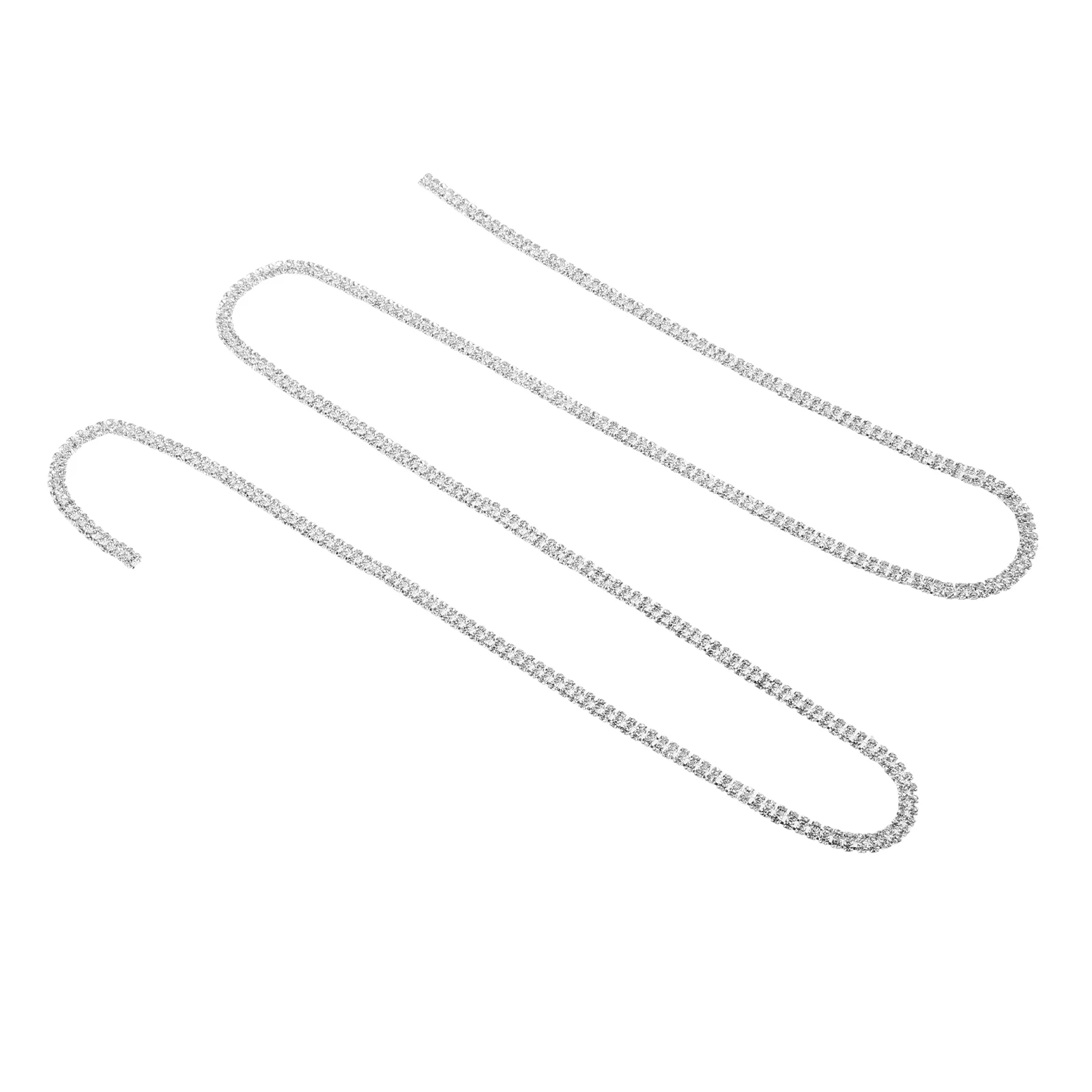 

Claw Chain 1 Yard SS6 2mm White Rhinestone Silver Base DIY Decorative Trim Craft Chain Clothing Accessories Multi function