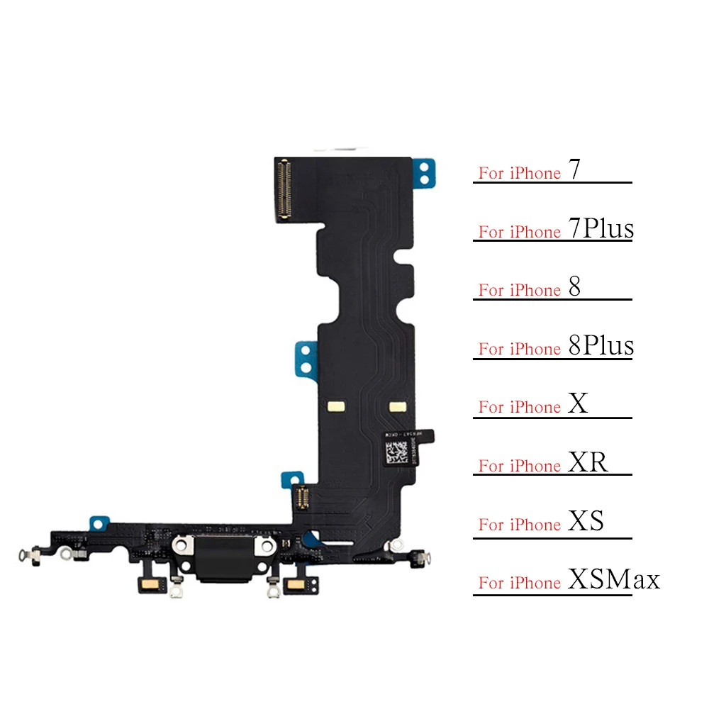 Charging Port Flex Cable For iPhone 7 8 Plus X XR XS Max Dock Charger Connector With Microphone Replacement