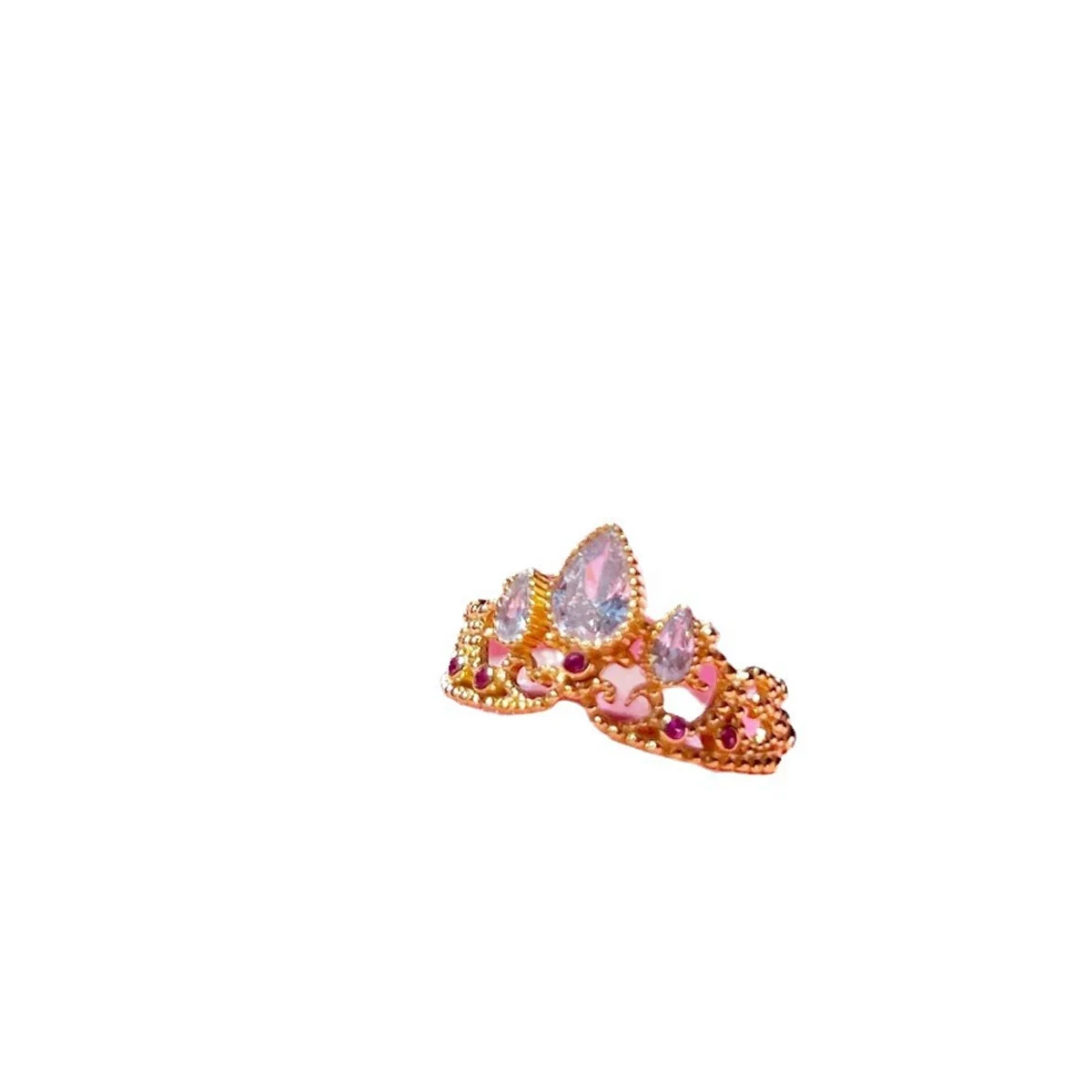 Crown Shaped Ring Princess Jewelry For Women Girl Fashion Wedding Accessories Gold Color Finger Rings （No Box） Gift For Her image 2