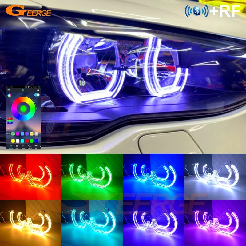 

For BMW X3 F25 LCI G01 X4 F26 G02 RF Remote Bluetooth APP Multi Color DTM Style RGB LED Angel Eyes Halo Rings Refit Day Light