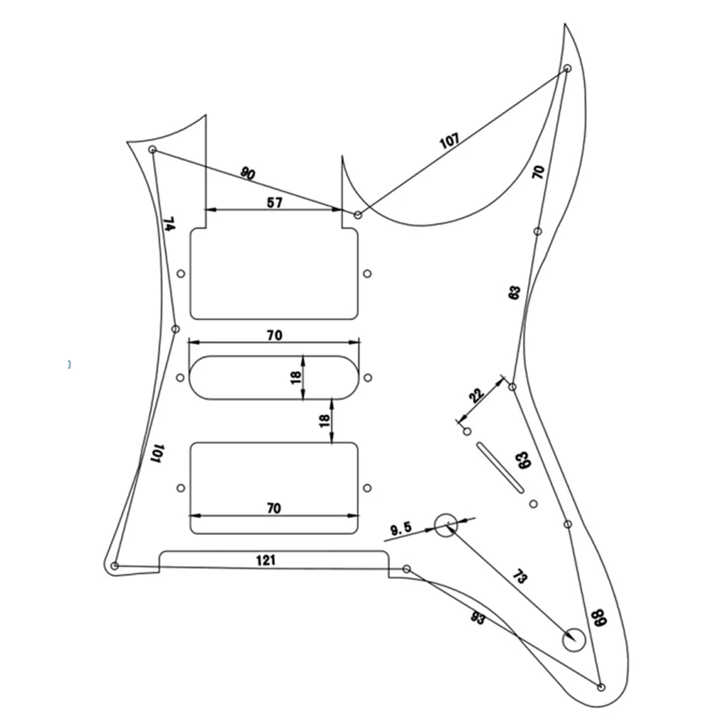 White Pearl Guitar Pickguard Double Single Double Coil Humbucker for RG550 Or Jem RG Replacement 3 Ply