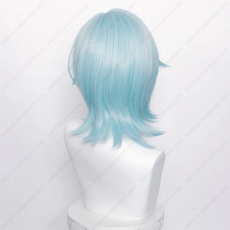 Eula Cosplay Wig 48cm Long Mixed Color Wigs Heat Resistant Synthetic Wigs Anime Wigs