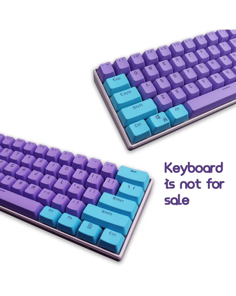 

Blue Purple PBT Keycap OEM Height Character Transmission Suitable for 61/87/104 Mechanical Keyboard