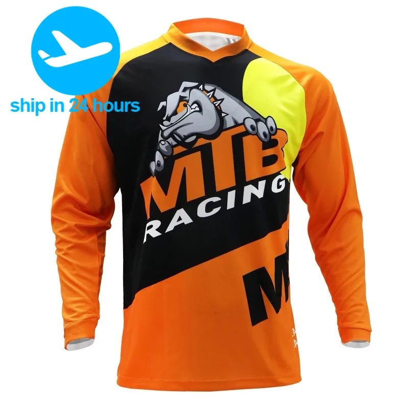 Spot spring summer latest riding downhill mountain bike men's long-sleeved moisture-wicking Road Sports Jersey