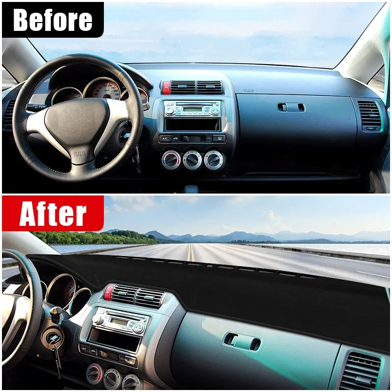 Car Accessories For Honda Fit Jazz GD 2001-2003 2004 2005 2006 2007 Dashboard Cover Avoid Light Mat Sun Shade Anti-UV Carpets