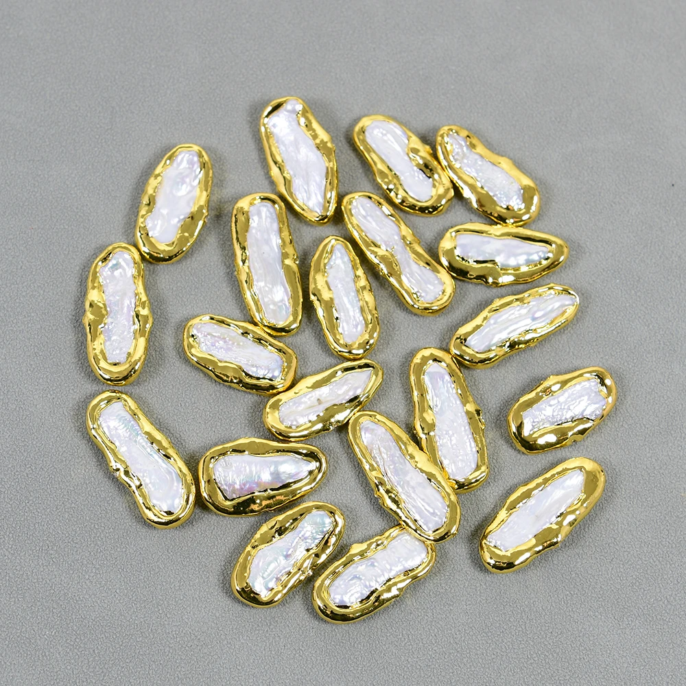 APDGG 20 Pcs Freshwater Biwa Pearl Spacer Loose Beads Jewelry Findings DIY