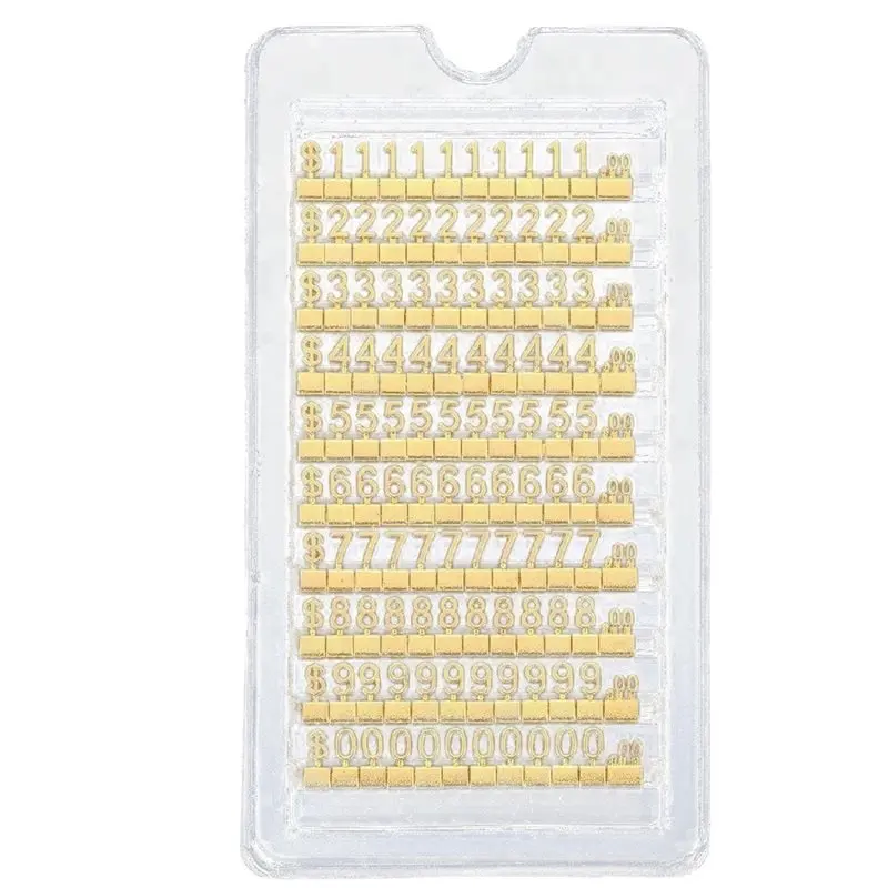 ABLN-Gold Counter Stand Label Tag Store Holder 10 Sets Metal For Retail Shop Price Display Stand Arabic Numbers