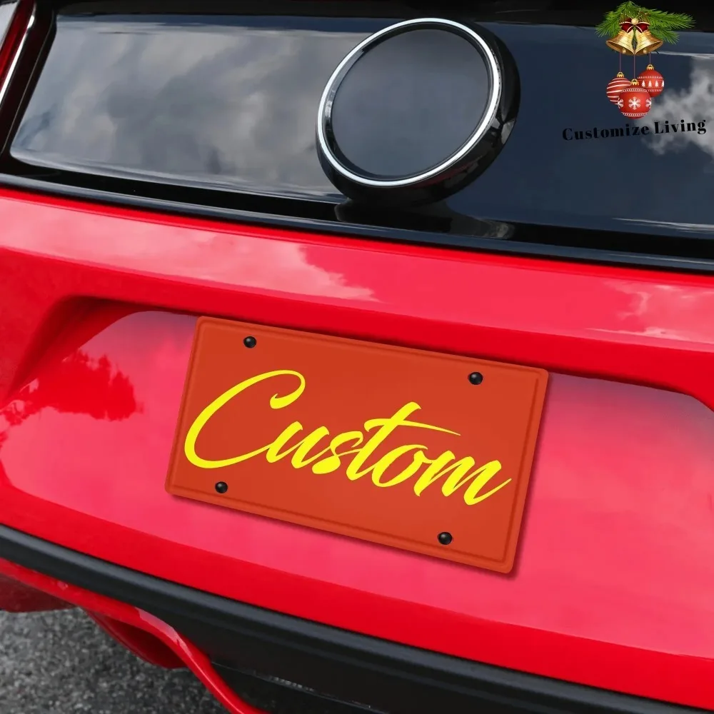 Custom 2D Flat Retro Gas License Plate Aluminum Sign, UV Print Durable Festive Wall Art Home Cafe Garage Decor