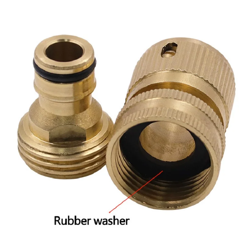 Garden Hose Quick Connect Male Female Solid Brass Water Pipe Fittings 3/4 Inch Threaded Quick Coupling Irrigation Adapter