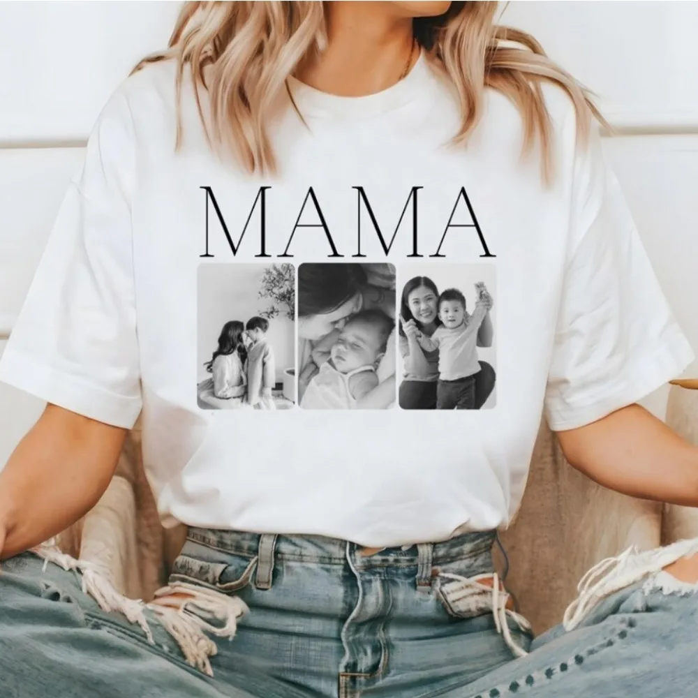 Custom Mama Photo Shirt Customized Mother's Day Gift Gift for Mama Personalized Gift for Mom Printable Mother Photos Tee