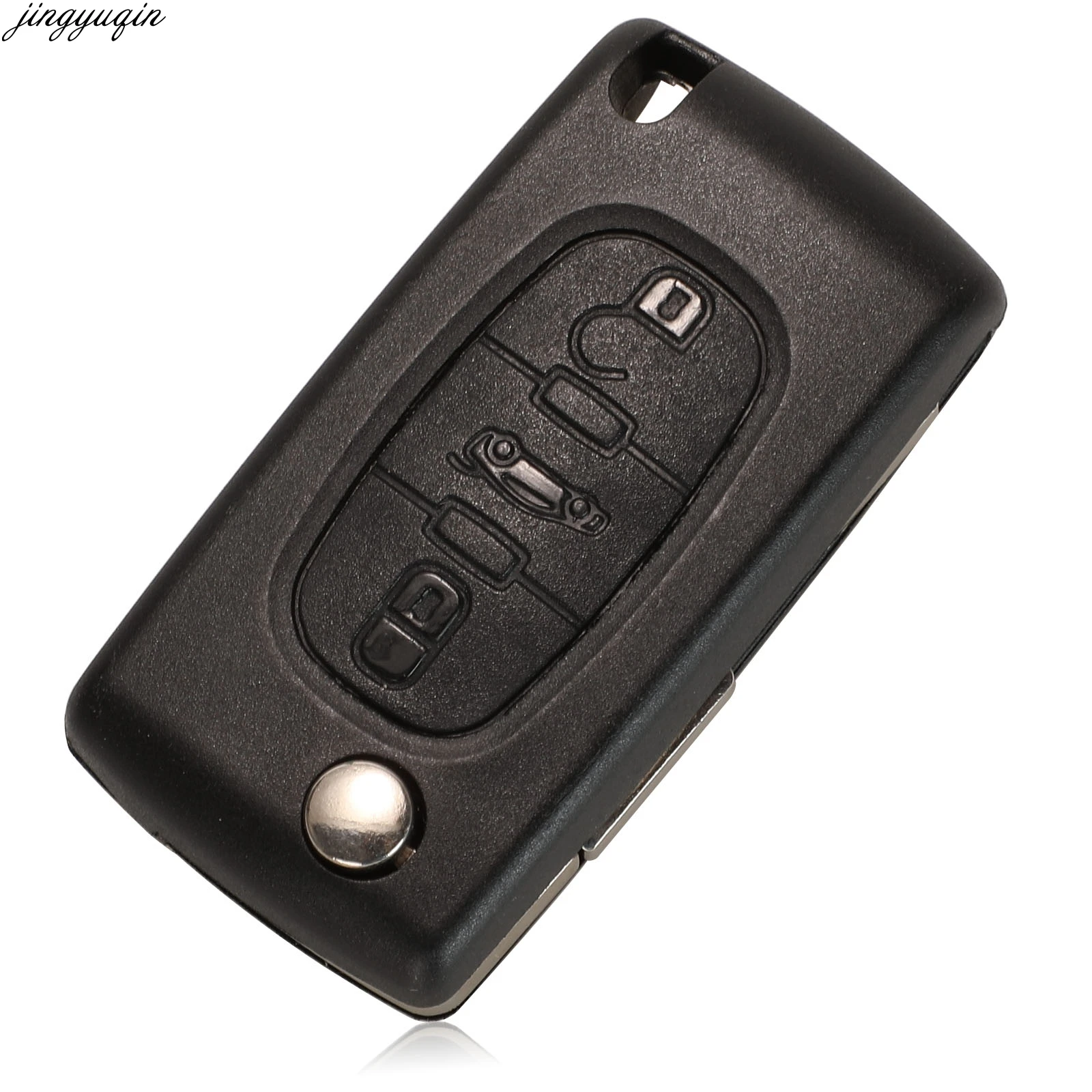 Jingyuqin Remote Car Flip Key Case Shell For Peugeot 406 607 2004-2010 CE0523 CE0536 NE78 NE72 Blade 2/3 Button Fob Replacement