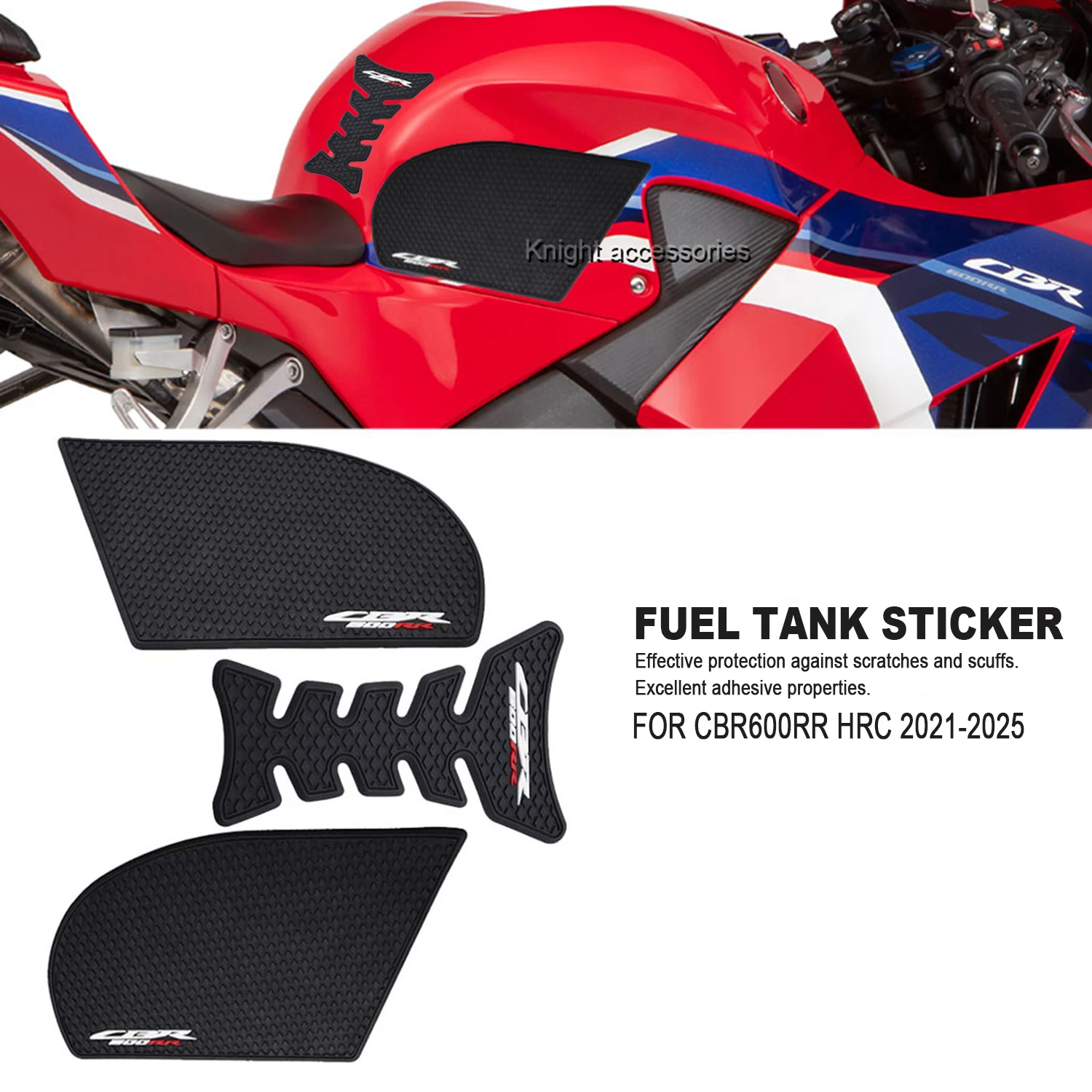 

Tank Pad Motorcycle Accessories Fuel Tank Pad For Honda CBR600RR cbr600rr HRC 2021 - 2025 Waterproof Non-Slip Side Fuel Tank Pad