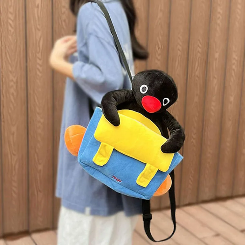 

New Cartoon Penguin Plush Doll High Quality Cute Backpack Chest Bag Water Cup Bag For Boys And Girls friend Christmas Funny Gift