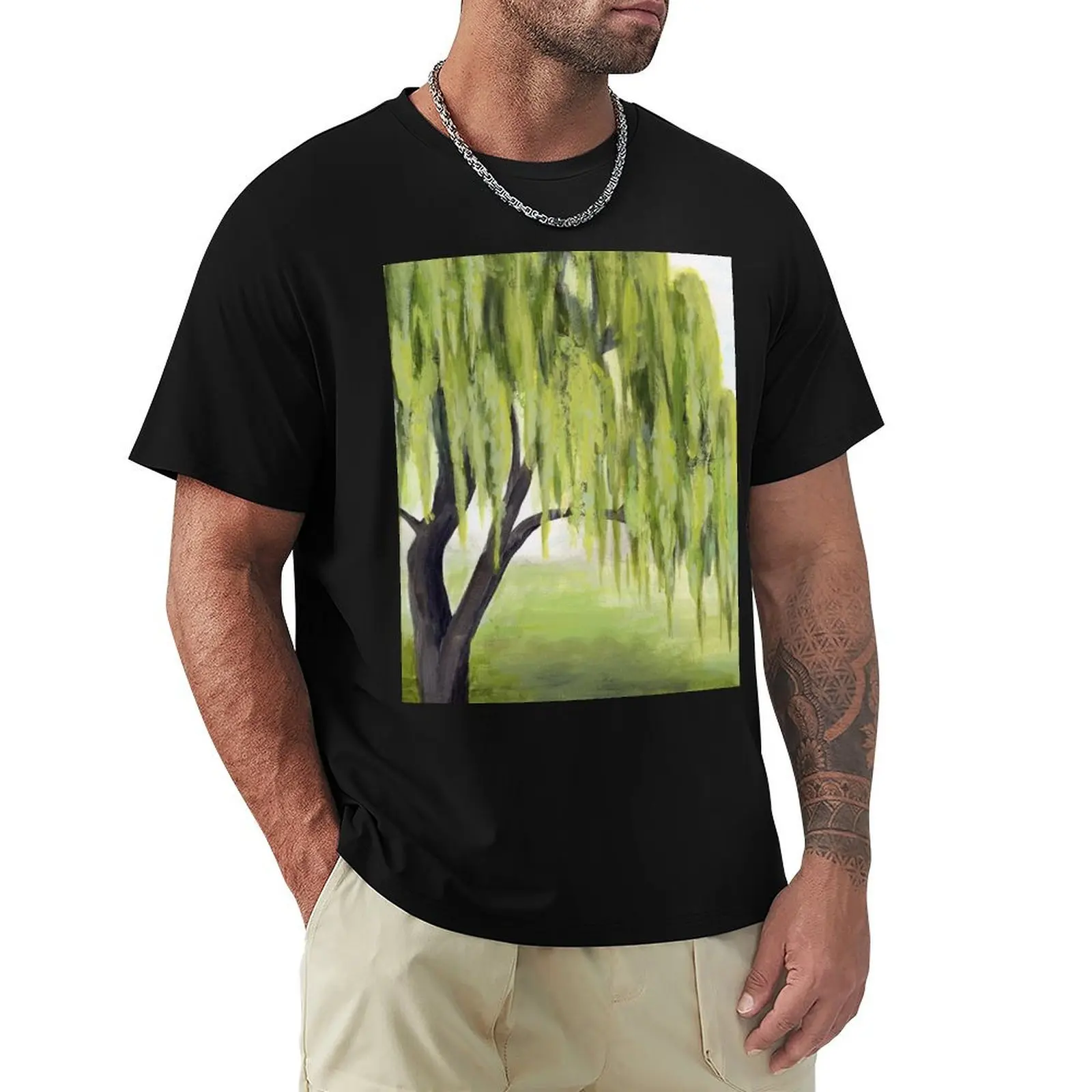 Weeping Willow Tree T-Shirt Big and Tall Short Sleeve Tee
