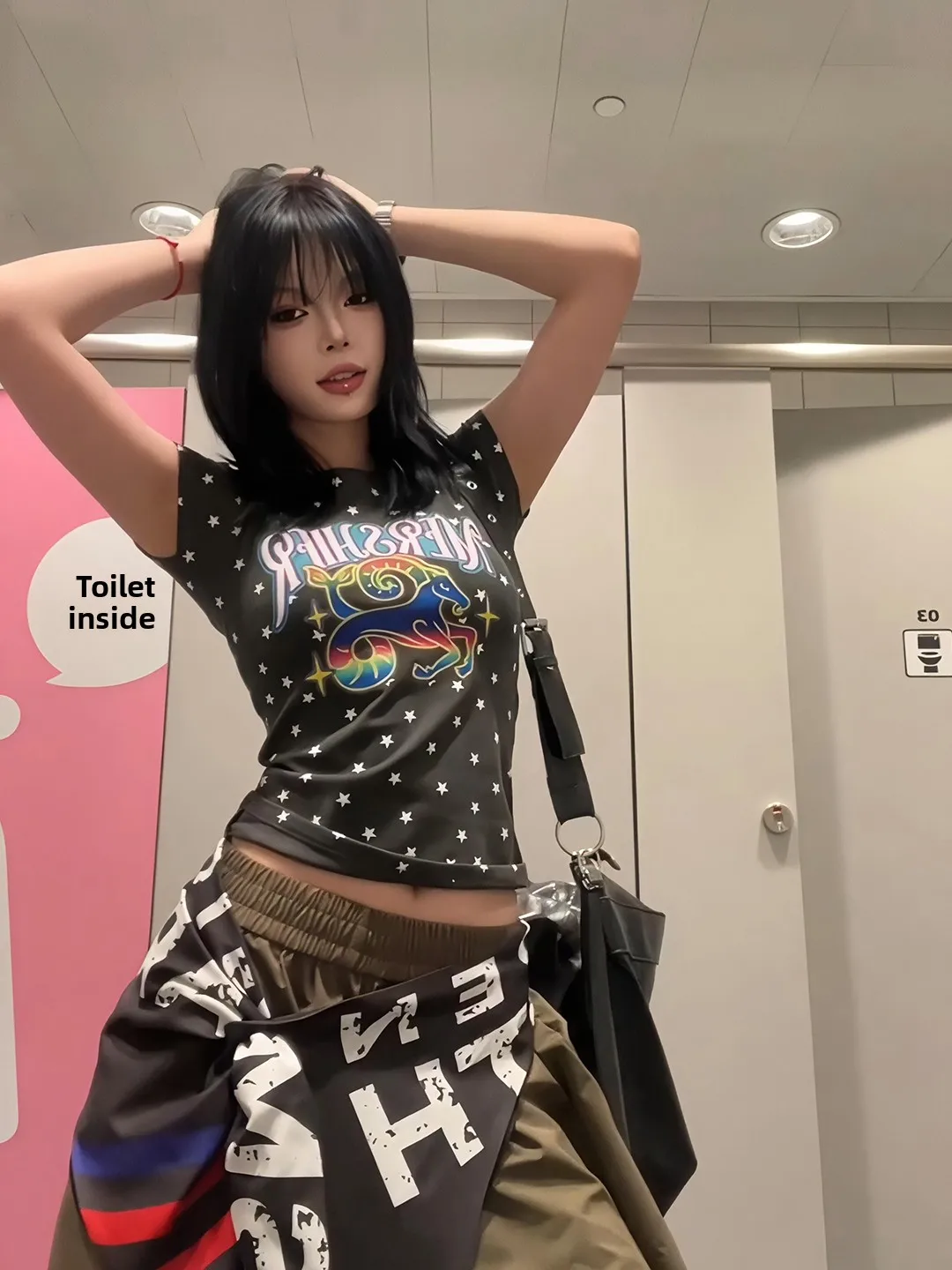 Amerikaanse Retro Star Print ort Sve T-shirt Dames Zomer Slim Fit Modal Top Hot Girl Sle Creatief Patroon Koel gevoel