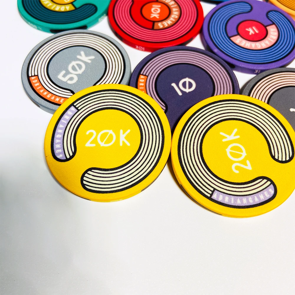 Fichas de póker de cerámica de 10 piezas, fichas de Casino Texas Hold\'em de 39mm, monedas de entretenimiento, fichas redondas de varios nombres
