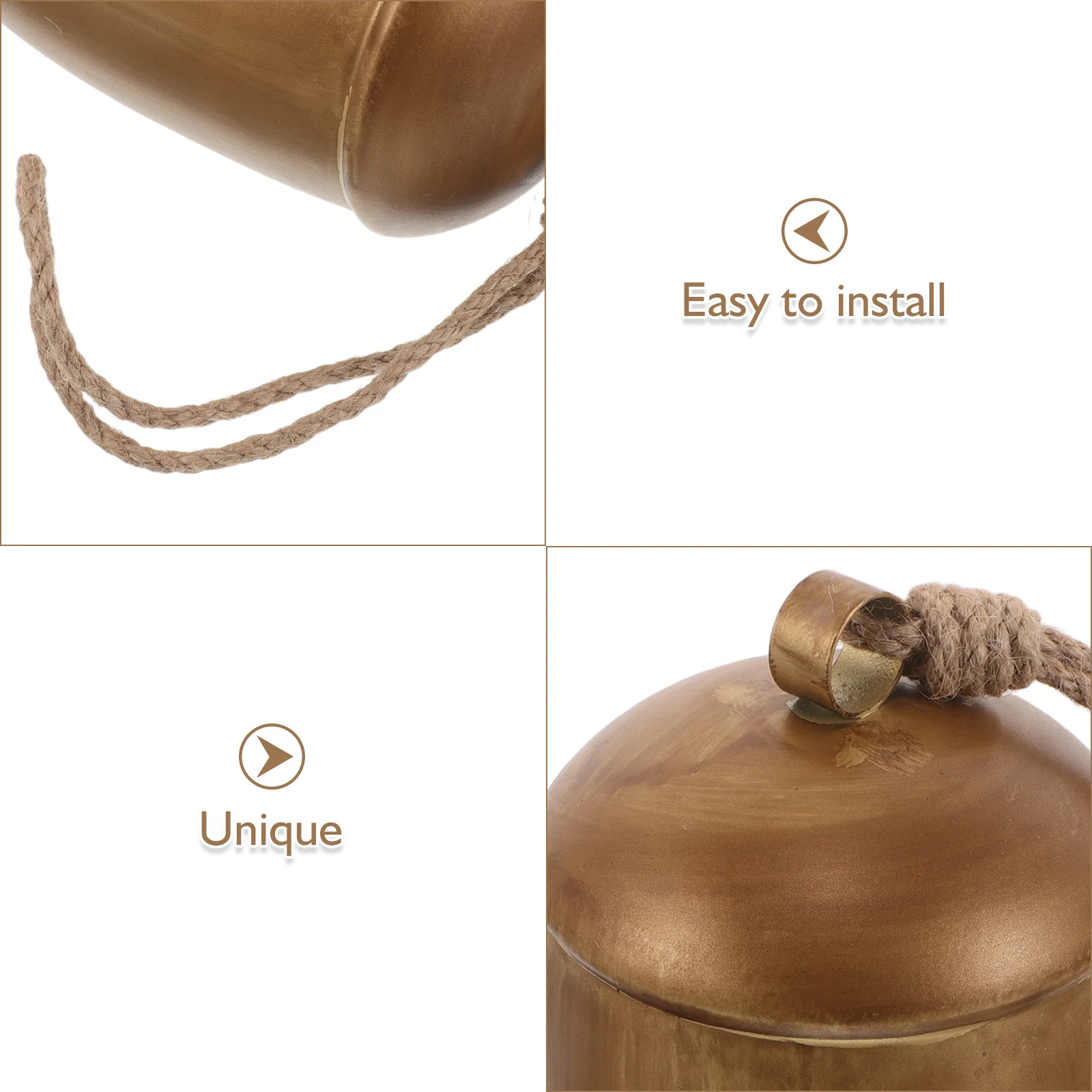 صغيرة الحديد خمر الحصان الأغنام رعي جرس حبل القنب معلقة بصوت عال البرونزية الماشية الماعز مكافحة خسر جرس للمزرعة