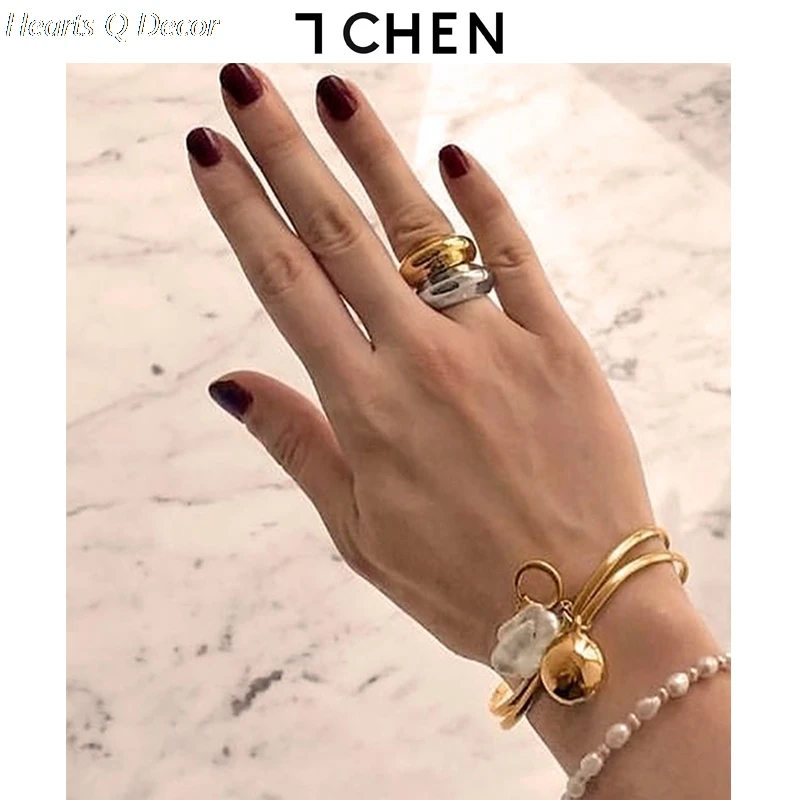 Brass Geo Round Stackable Ring Women Jewelry Punk Cocktail Party DesignerHiphop Club Party Gown Amazing Gift Trendy Top Jewelry