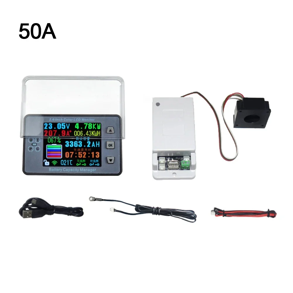 Voltage Current Table Bidirectional Current Sensing LCD Display Plastic Shell Electric Bike Monitoring Practical