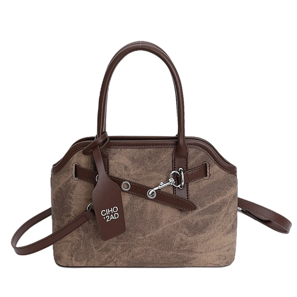 

Однотонная сумка в виде ракушки на ремне, роскошная сумка в корейском стиле в стиле ретро, сумка для подмышек, большая вместительная сумка на плечо, дорожная большая сумка для покупок