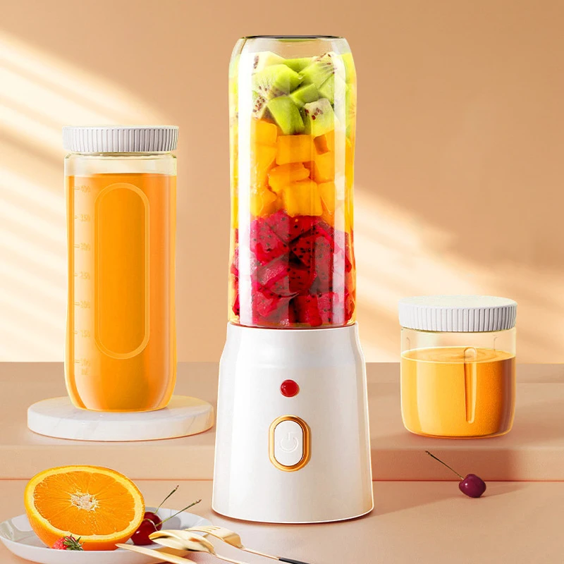 450ml Portable Wireless Electric Blender Dual Bottle Set USB Rechargeable Juicer Cup For Smoothie Milkshake Juice Food Ice