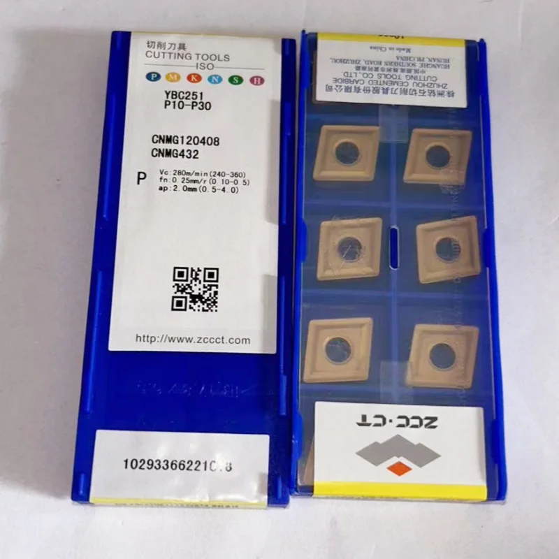 

CNMG120404 YBC251/CNMG120408 YBC251/CNMG120412 YBC251 твердосплавные вставки для токарных инструментов с ЧПУ, 10 шт.
