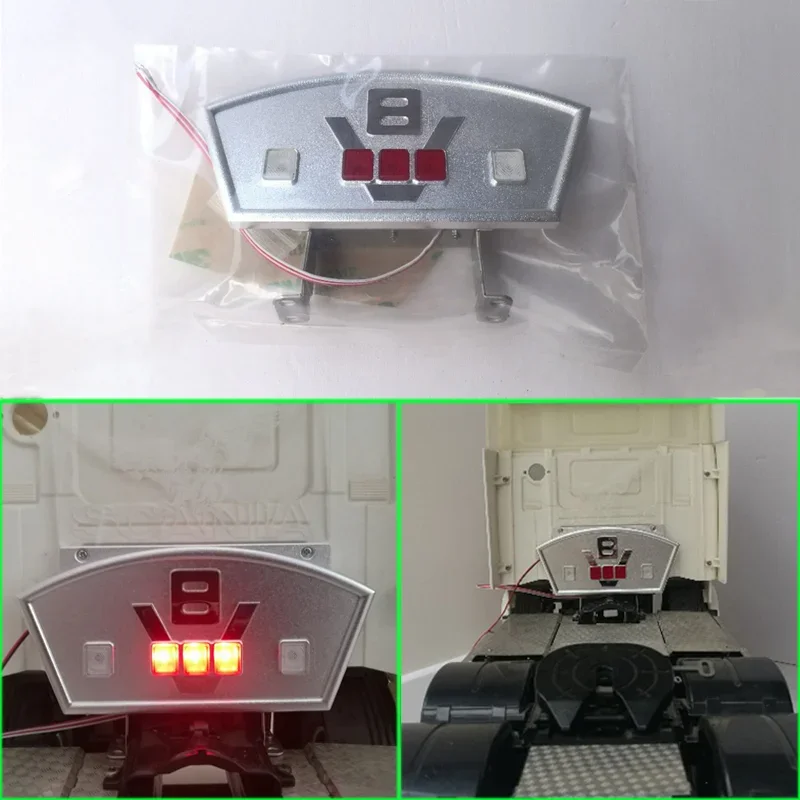 

LED Metal Car Shell Buckle Light Decorate Upgrade for 1/14 Tamiya RC Truck Trailer Tipper Scania R730 R620 R470 Car Diy Parts