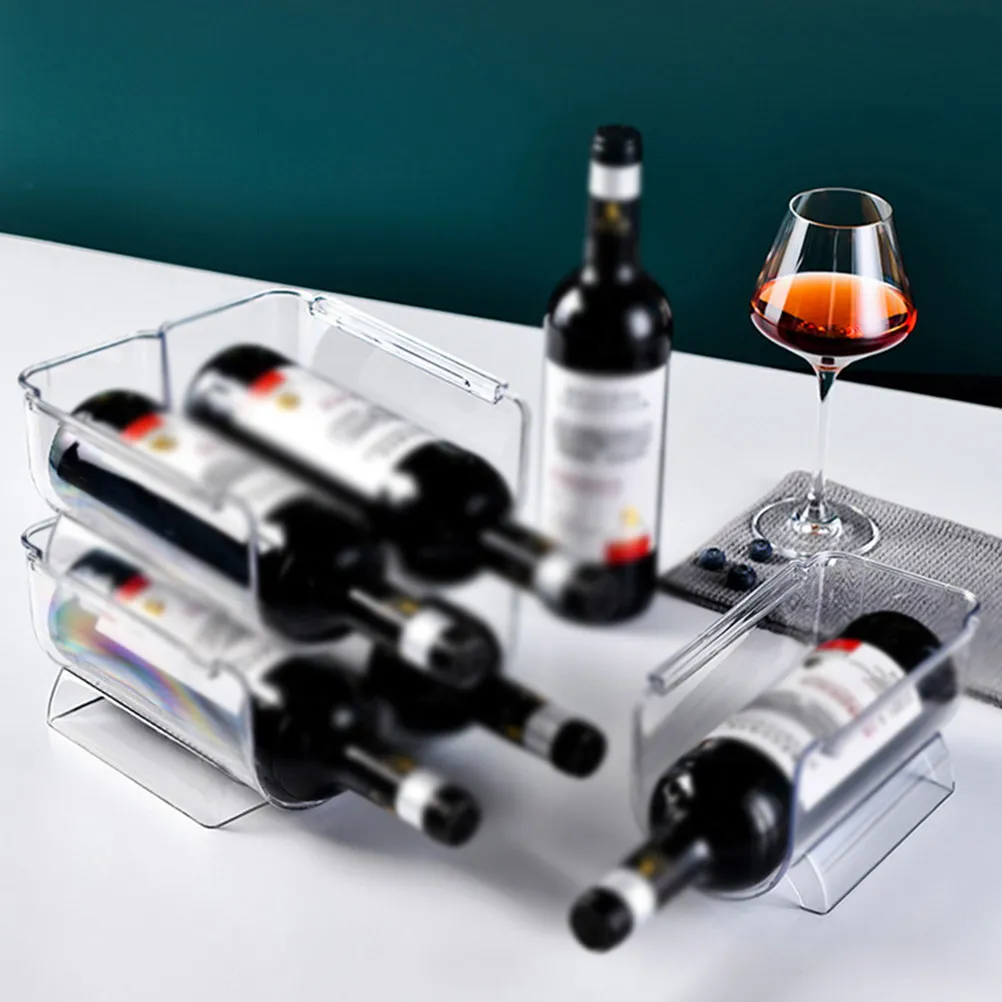 

8Pcs Wine Bottle Rack Clear Acrylic Stackable Single Bottle Holder Modern Wine Display Stand Home Bar Decor Wind Holder
