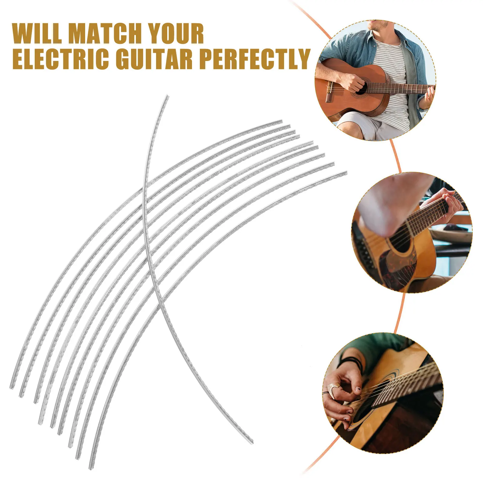 

10 Pcs Guitar Fret Tool Tools Repair Electric Acoustic Cupronickel Wires Luthier Kit Copper Parts
