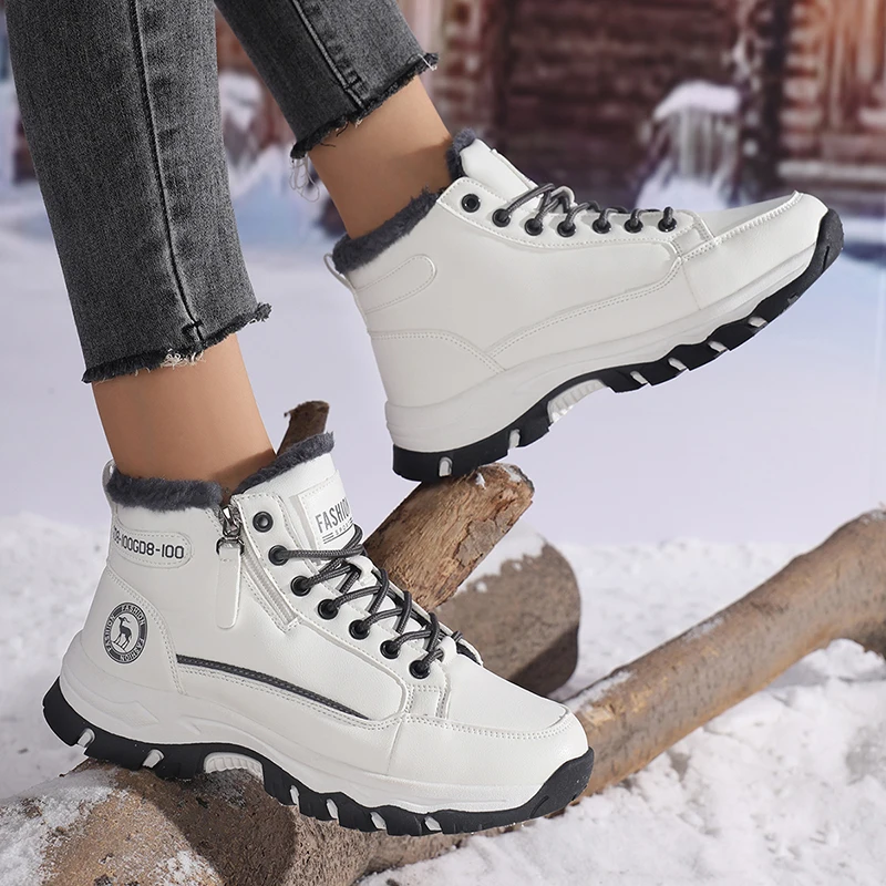 

Shoes for Women Winter Plush Keep Warm Platform Snow Boots Outdoor Non Slip Waterproof Walking Shoes for Women Sneakers Zapatos