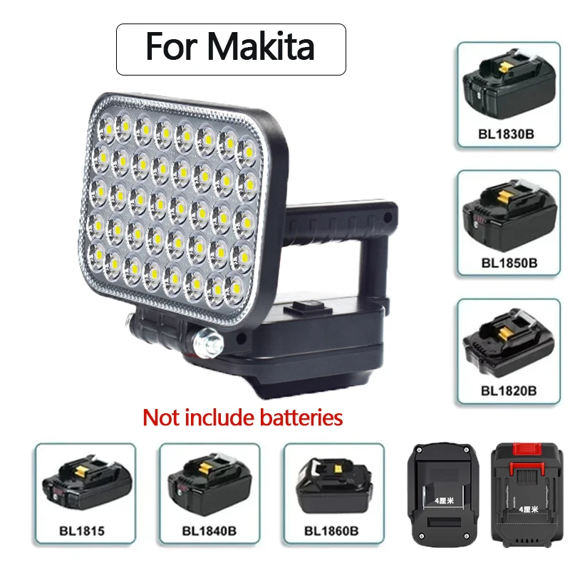LED Work Light 5 Inch For Makita 18V Li-ion Battery Flashlight Portable Emergency Flood Lamp Camping Lamps Outdoor Waterproof