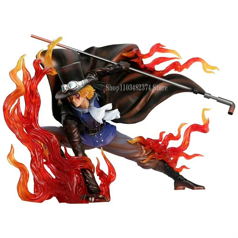 

21.5cm Anime One Piece IU Statue Fire Fist Sabo Action Figure Gk Model Revolutionary Army Sabo Figurine Toy PVC Collection Dolls