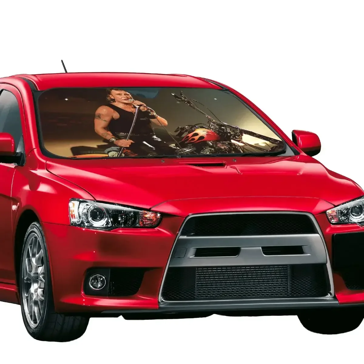 

Прохладный солнцезащитный козырек Johnny Hallyday, модный передний лобовое стекло автомобиля 70x130 см, солнцезащитный козырек, защита от ультрафиолета