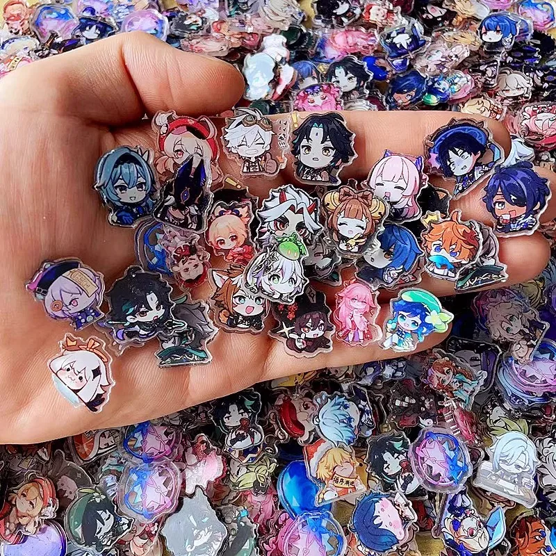 

30Pcs Random Genshin Impact Acrylic Patch DIY Bag Jewelry Crafts Accessories for Keychain Brooch Phone Case Anime 2cm Ornament
