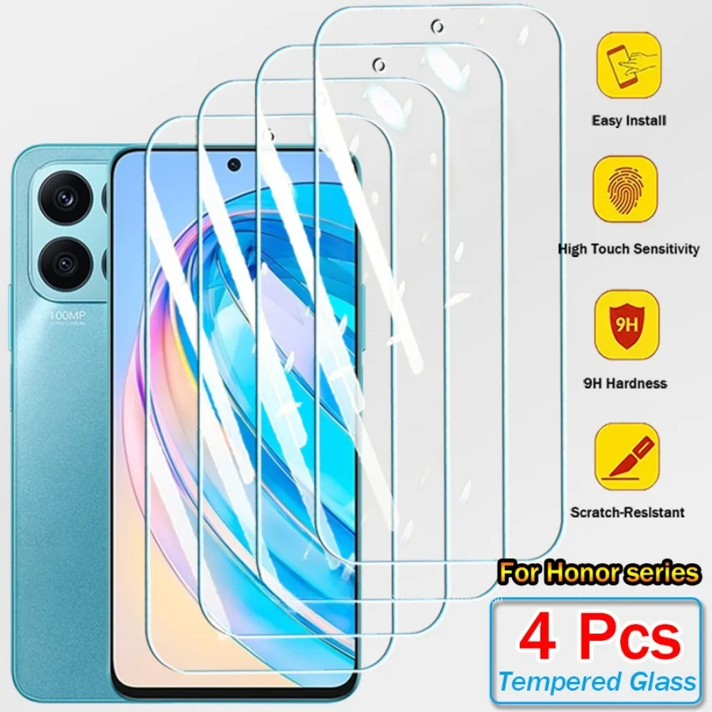 2/4Pcs Gehärtetem Glas Für Huawei Honor 90 70 Lite X8b X7b X6b X9 X8 X7 X6 b X8A X7A X6A Screen Protector Abdeckung Schutz Glas