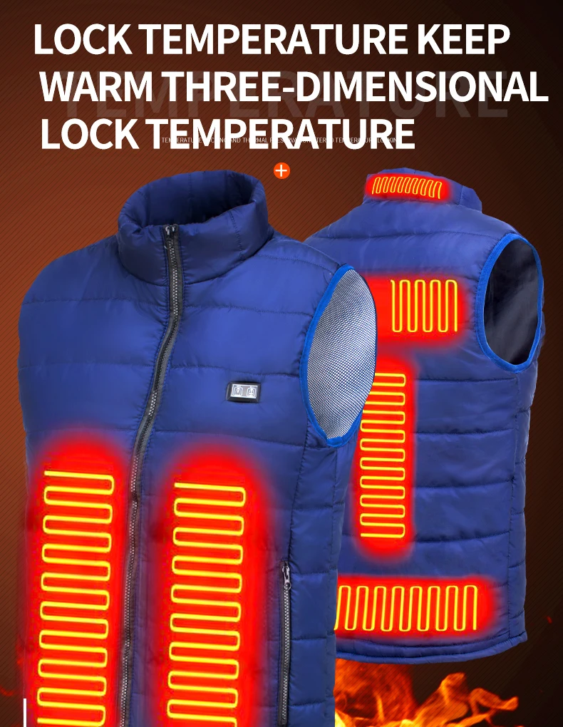 Winter Heated Vest for Men with 21 Heating Areas - USB Electric Thermal Waistcoat for Hunting and Outdoor