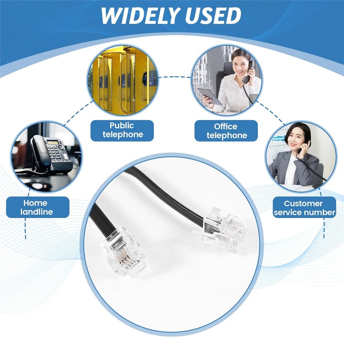 HOT RJ11 6P4C Телефонный кабель Шнур ADSL Модем 2 метра