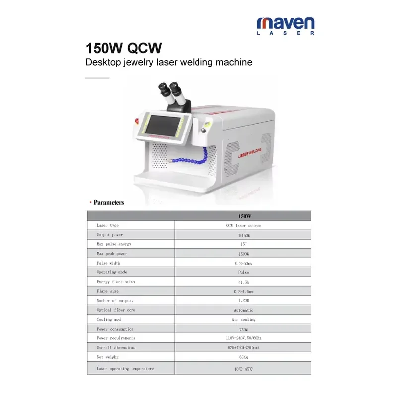 QCW100W 200w Jewelry Welding Machine Welder for Pearls and Jewels Gold Silver Platinum