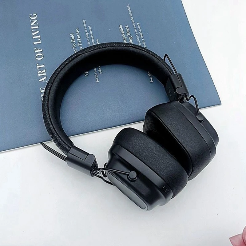 Cuffie per Marshall MAJOR IV cuffie Bluetooth Wireless luminose Heavy Bass microfono multifunzione per cuffie, nero